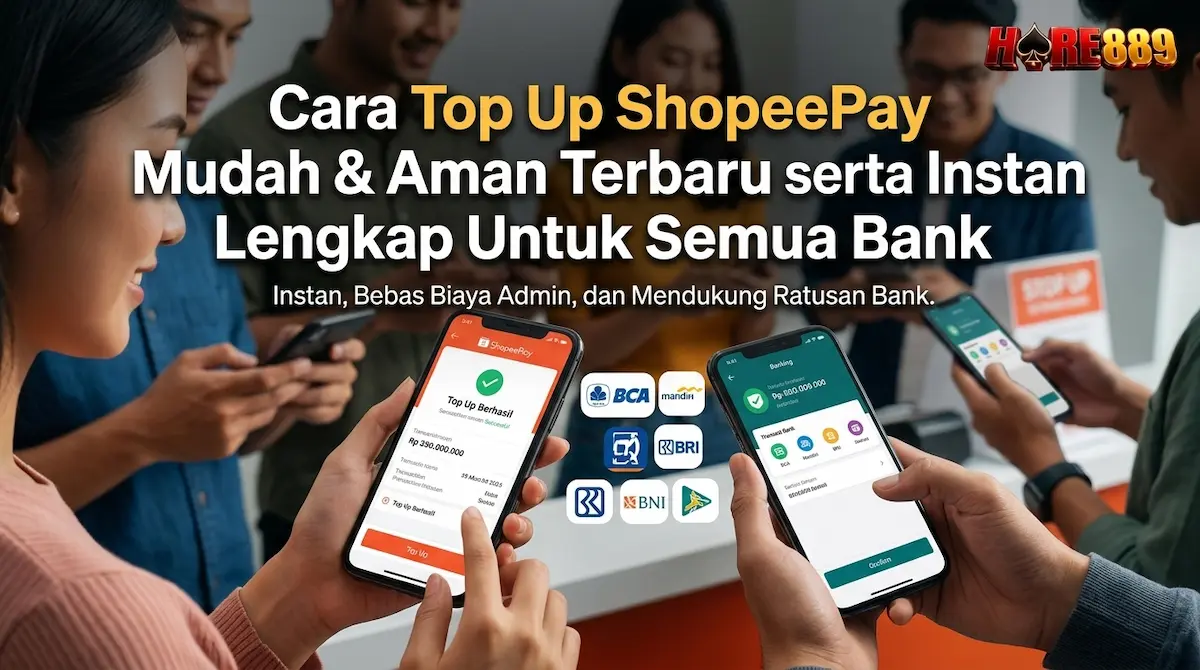 Cara Top Up ShopeePay Mudah dan Aman Terbaru serta Instan Lengkap Untuk Semua Bank HORE889